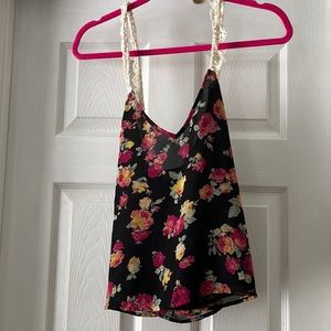 floral cross back tanktop